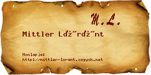 Mittler Lóránt névjegykártya